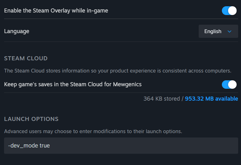 Game Launcher Settings